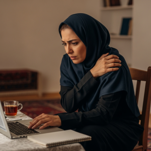 تاثیرات نشستن طولانی بر درد گردن و شانه